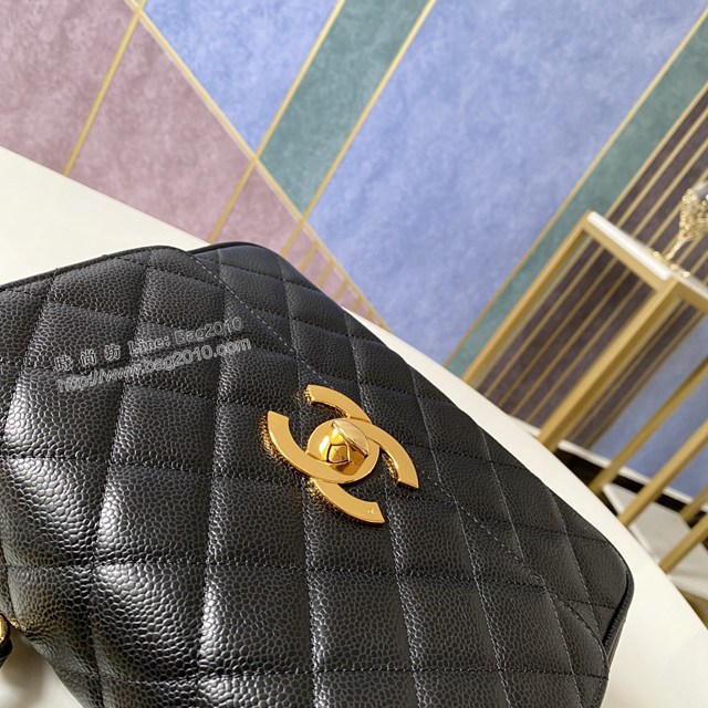 Chanel專櫃新款Vintage絕版大金扣CF女包 香奈兒貝嫂同款A87中號豎款黑球鏈條肩背包 djc4881